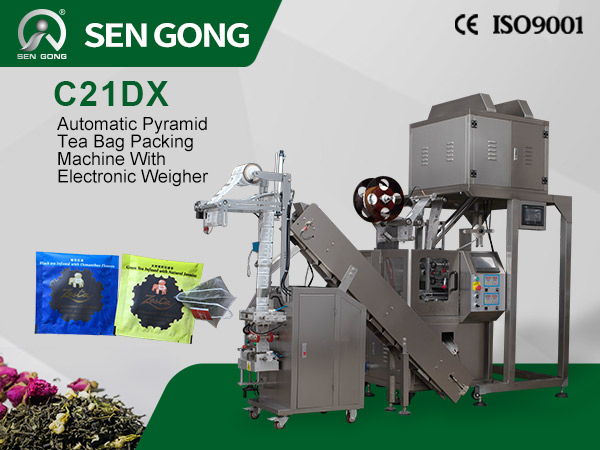 Automatic Pyramid Tea Bag Packing Machine with Out···